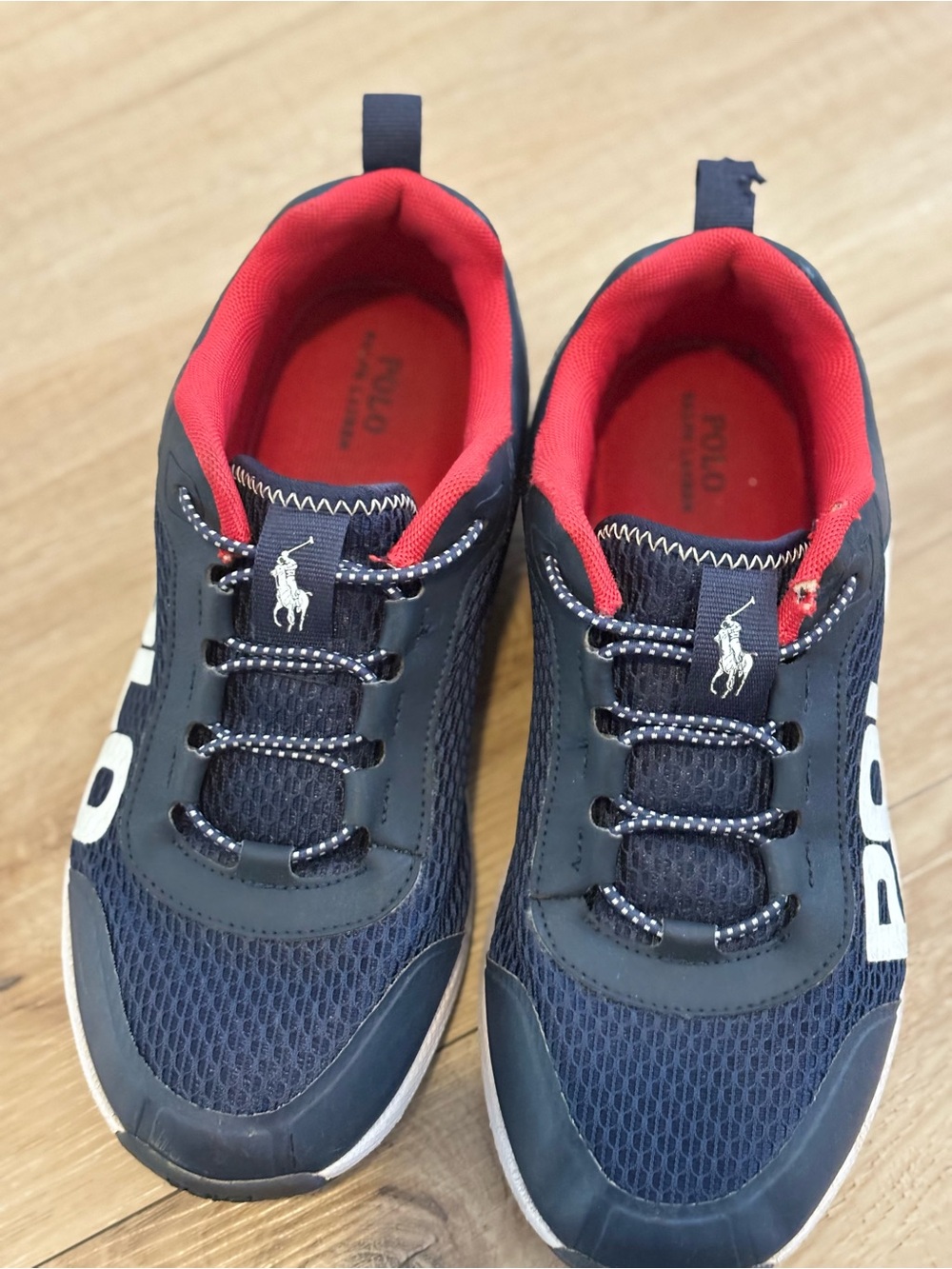 Polo by Ralph Lauren Kids Navy Blue and Red Sneakers